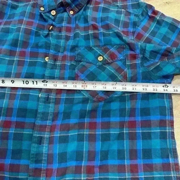 Duluth trading Co. flannel button down size L blue - Picture 5 of 6